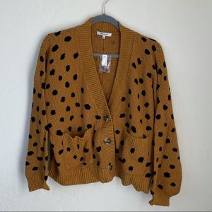 Never worn, Madewell sweater, gold with black polka dots.